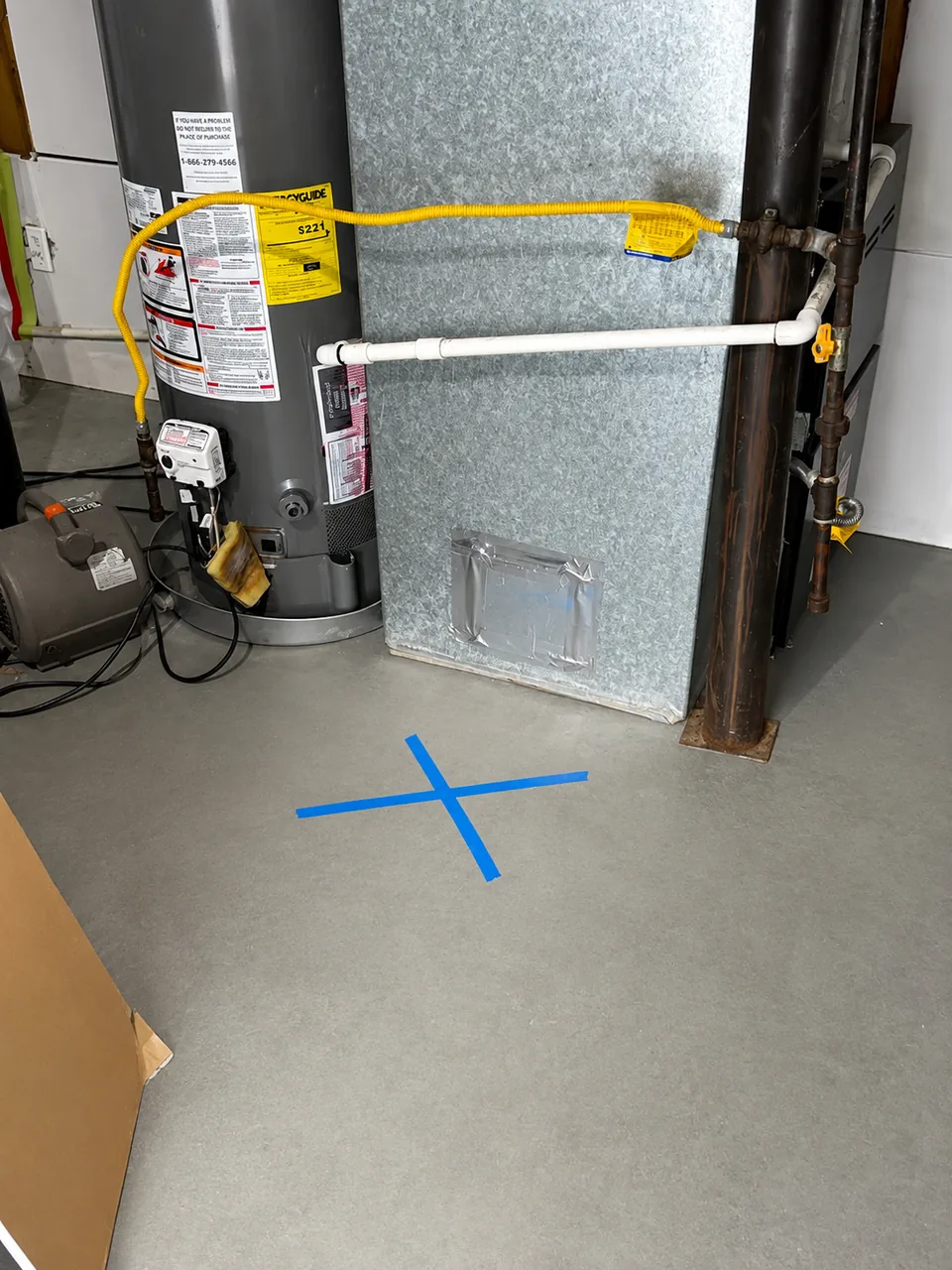 A&G marking a located water leak at a Woodstock home