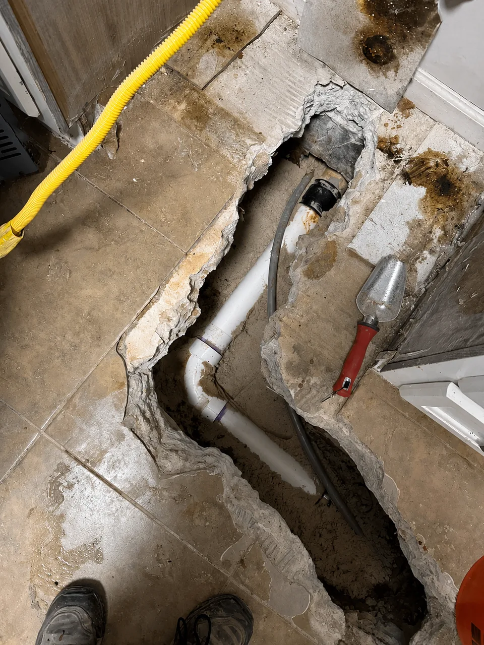 Completed sewer line repair at a Mableton home