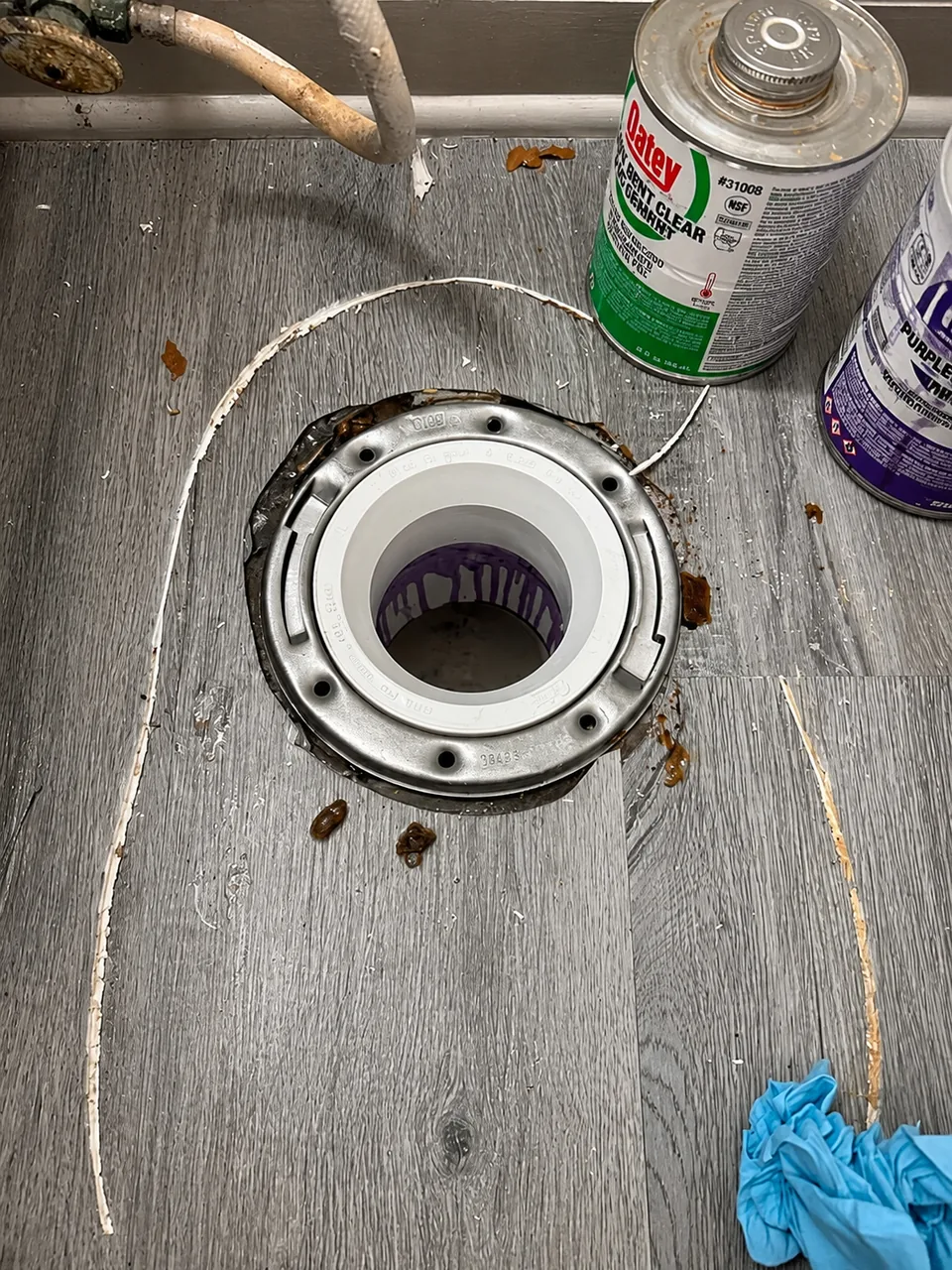 A&G repairing a toilet in a Woodstock bathroom